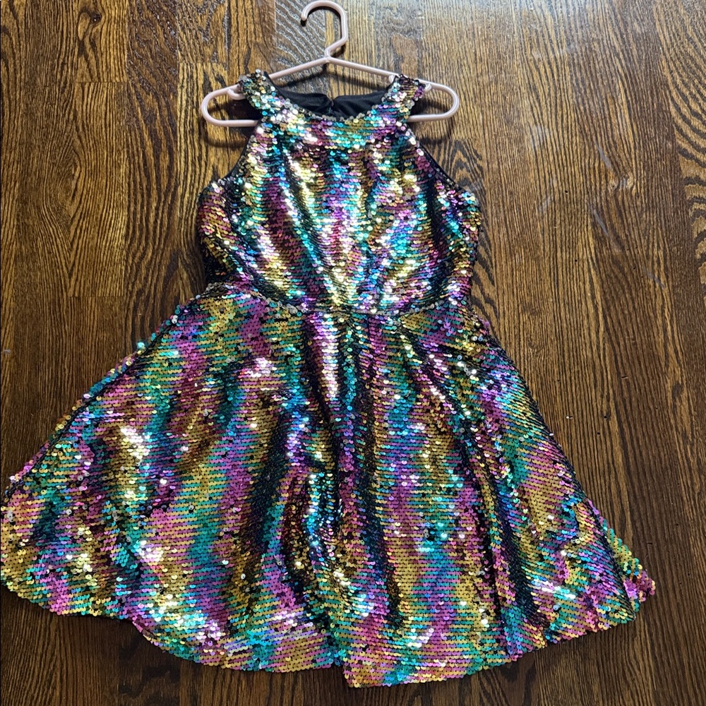 Rare Editions Multicolor Sequin Kids Dance Costume
